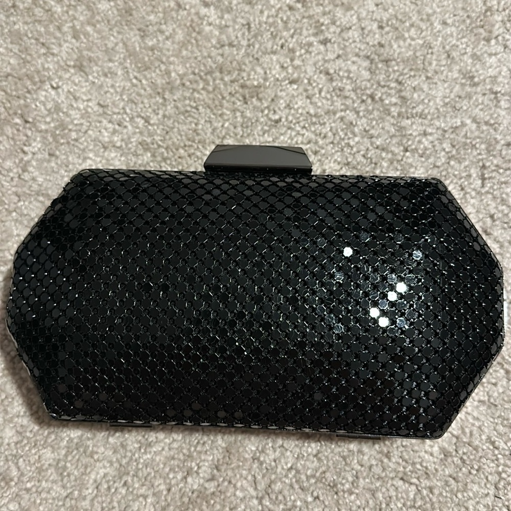Small black sequin clutch